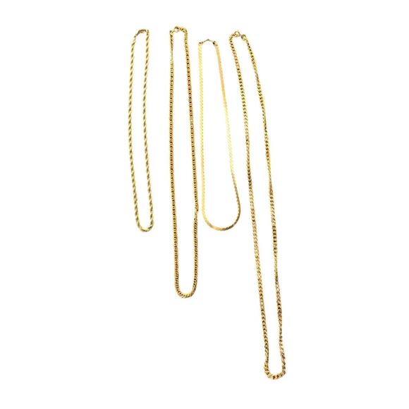 Unbranded Lot 4 Gold Color Chain Necklaces - Picture 1 of 6